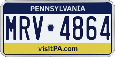 PA license plate MRV4864