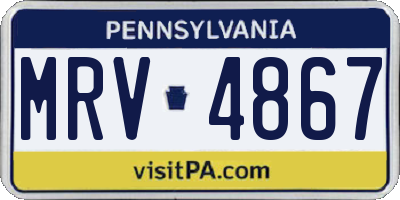 PA license plate MRV4867