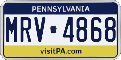 PA license plate MRV4868