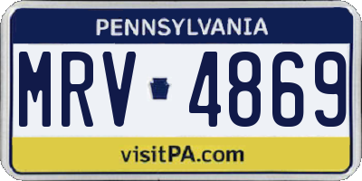 PA license plate MRV4869