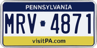 PA license plate MRV4871