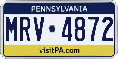 PA license plate MRV4872