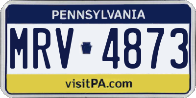 PA license plate MRV4873
