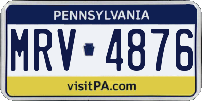 PA license plate MRV4876