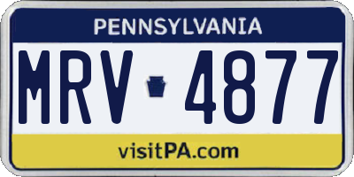 PA license plate MRV4877