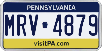 PA license plate MRV4879