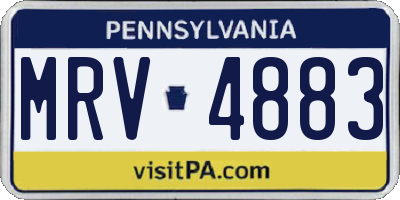 PA license plate MRV4883