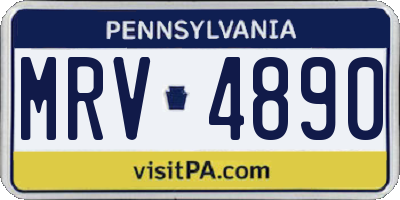PA license plate MRV4890
