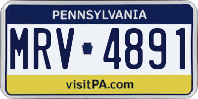PA license plate MRV4891