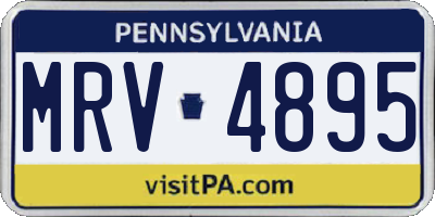 PA license plate MRV4895
