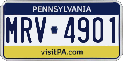 PA license plate MRV4901