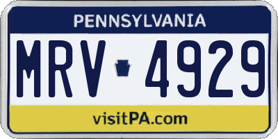 PA license plate MRV4929