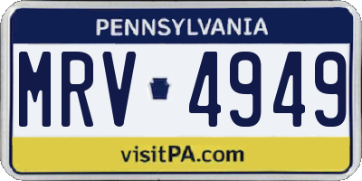 PA license plate MRV4949
