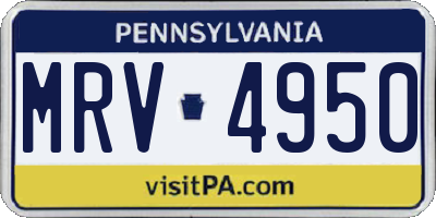 PA license plate MRV4950