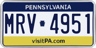 PA license plate MRV4951