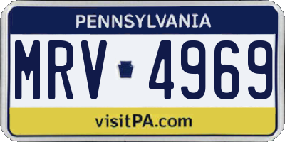 PA license plate MRV4969