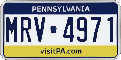 PA license plate MRV4971
