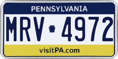 PA license plate MRV4972