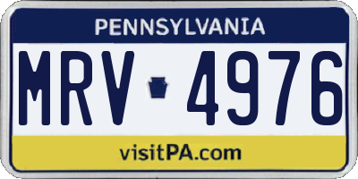 PA license plate MRV4976