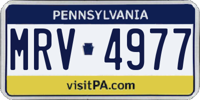 PA license plate MRV4977