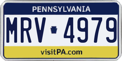 PA license plate MRV4979