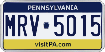 PA license plate MRV5015