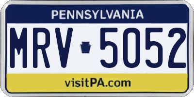 PA license plate MRV5052