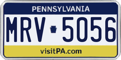 PA license plate MRV5056
