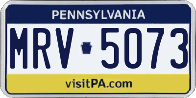 PA license plate MRV5073