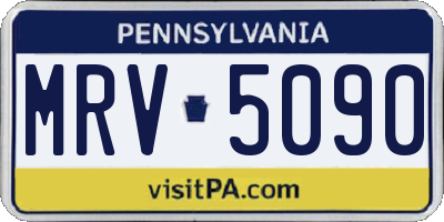 PA license plate MRV5090