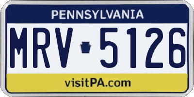 PA license plate MRV5126