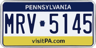 PA license plate MRV5145