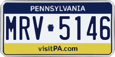 PA license plate MRV5146