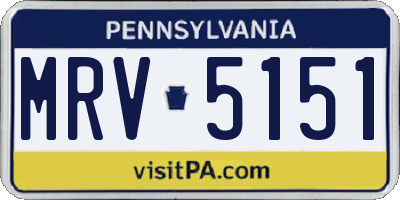 PA license plate MRV5151