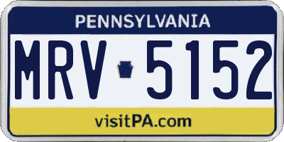 PA license plate MRV5152
