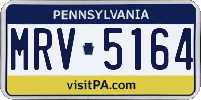 PA license plate MRV5164