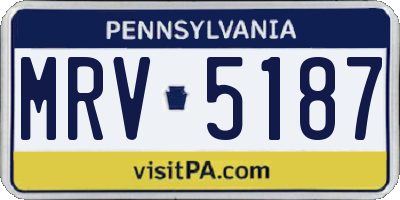 PA license plate MRV5187