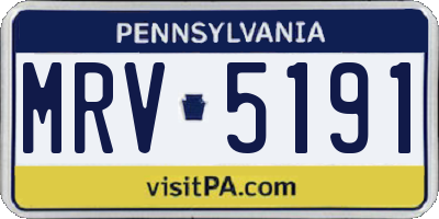 PA license plate MRV5191