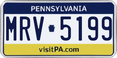 PA license plate MRV5199