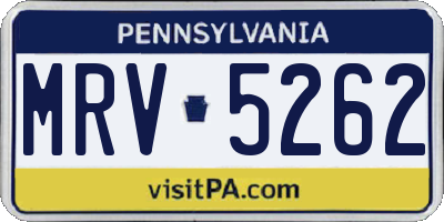 PA license plate MRV5262