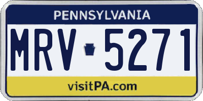 PA license plate MRV5271