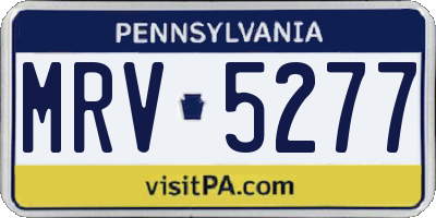 PA license plate MRV5277