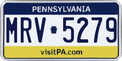 PA license plate MRV5279