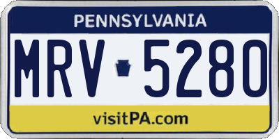 PA license plate MRV5280
