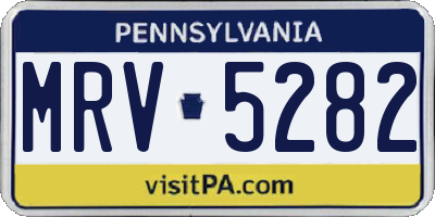 PA license plate MRV5282