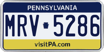 PA license plate MRV5286