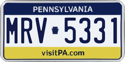 PA license plate MRV5331