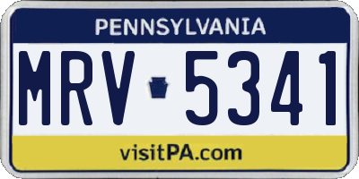 PA license plate MRV5341