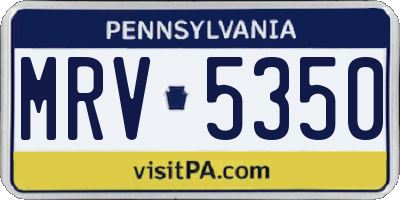 PA license plate MRV5350