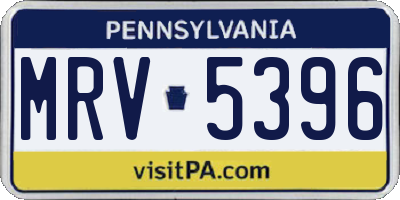 PA license plate MRV5396